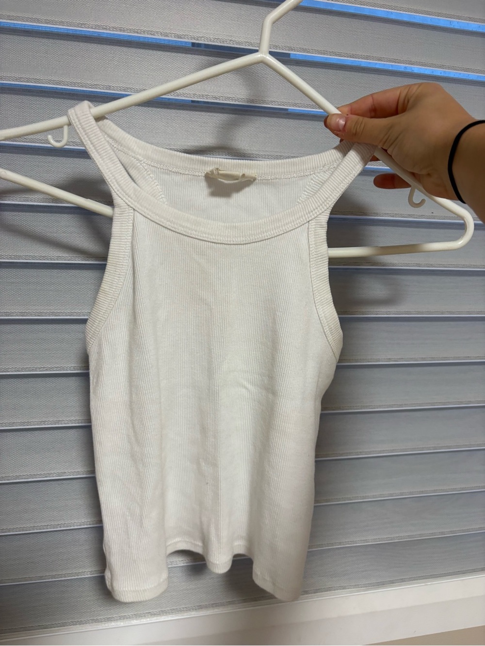 Classic White Ribbed Tank - Slim Racerback Style